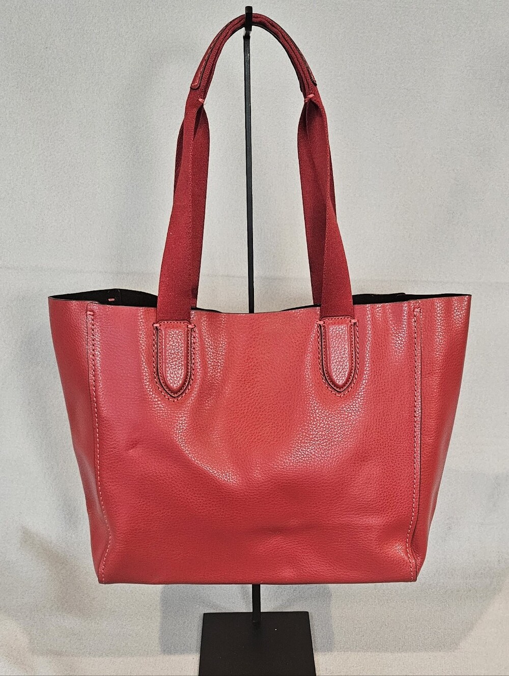 Coach Derby Cherry Red Leather Tote - Picture 2 of 16